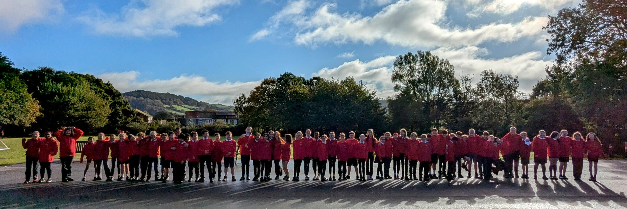 Year 6 with their new PTFA donated jumpers.